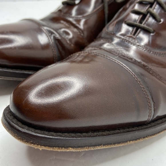 Antonio Maurizi Mens Brown Leather Cap Toe Oxford Dress Shoes Size 41